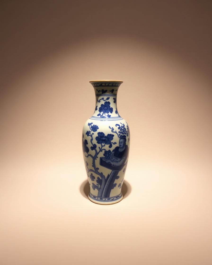 青花瓷瓶·人物山水